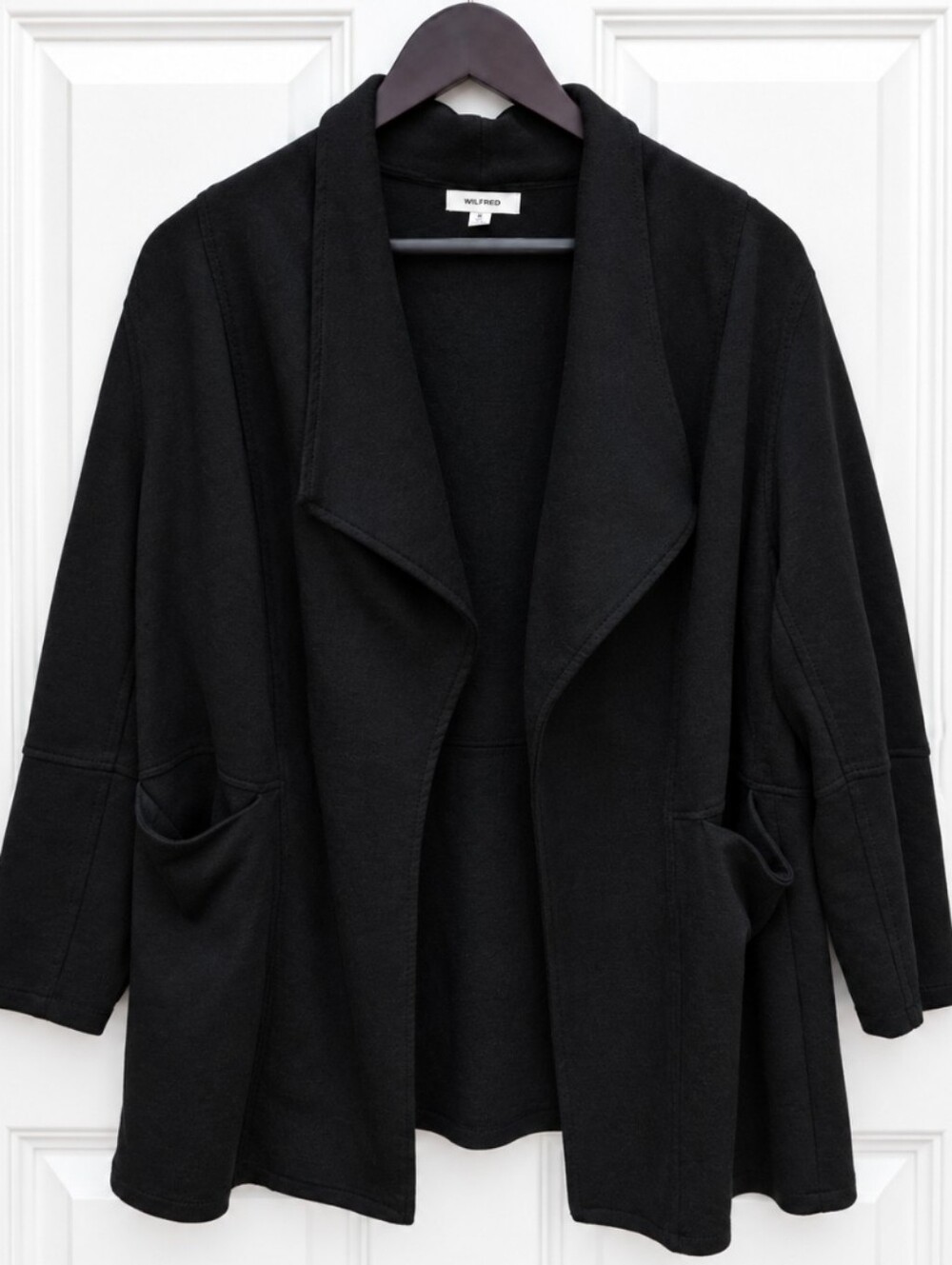 Max Studio Black Draped Collar Scuba Jacket Sz 1X
